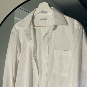 Cristian Dior vintage White Striped Button-Up Shirt